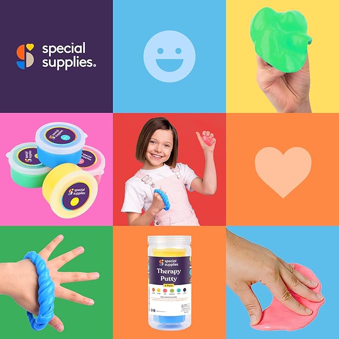 Special Supplies Therapy Putty for Teens and Adults - Resistive Hand Exercise Stress Relief Therapy Putty Kit, Set of 4 Strengths, Three Ounces of Each Putty (Primary Colors)