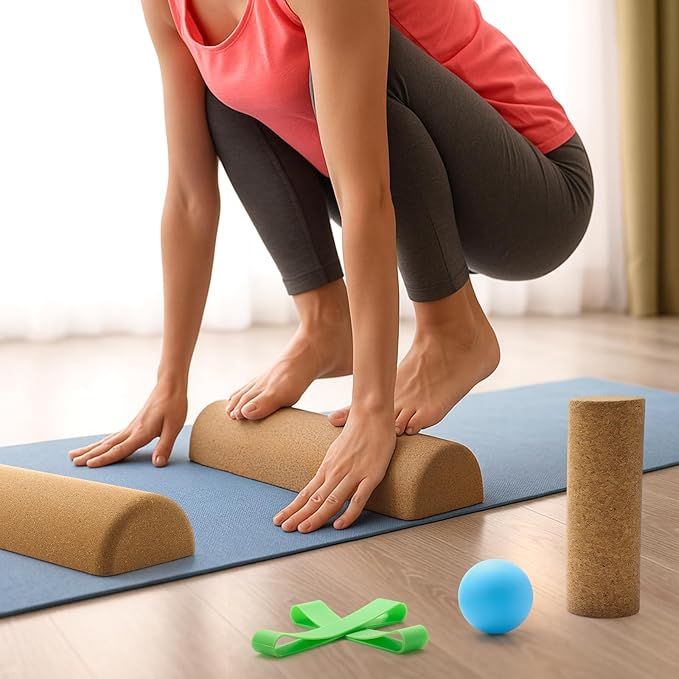 Soulchen Balance Board Trainer, Cork Foot Strengthener, Textured Natural Ankle Stability Trainer for Enhanced Foot Function, Balance Stability, Mobility Support, Improve Mobility and Prevent Falls