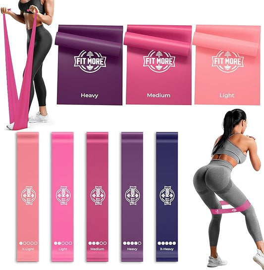 Resistance Bands for Women with Online Workouts Included - Loop & Flat Bands | Ideal for Home Fitness, Pilates, Yoga, Rehab, Tone & Sculpt