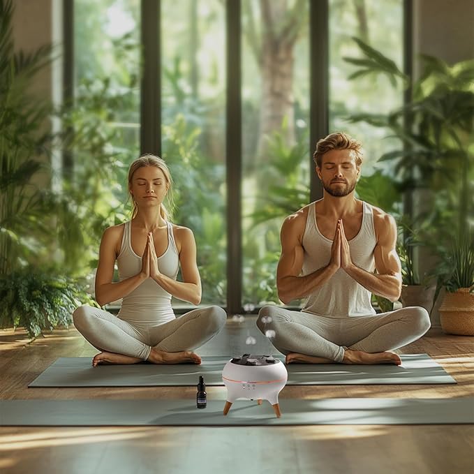 REGINEXT Mushroom Cloud Aroma Diffuser - 3-Timer Setting, 7-Smoke Modes, 7-Color LED, Meditation Buddy with Water Jelly Shape Fog, Home Decor for Bedroom/Living Room/Office - Auto Shut-Off