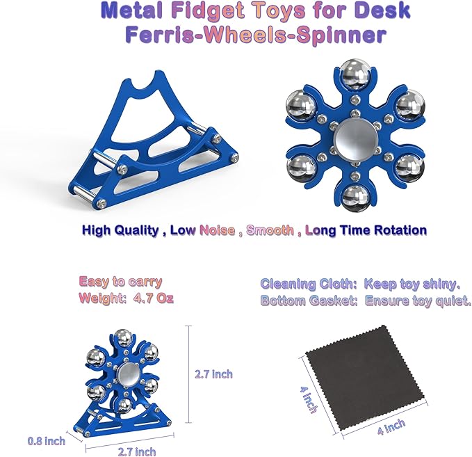 Desk-Toys for Fidget Ferris-Wheel-Spinner: 4mins Kinetic-Spinning Cool-Gadgets, Cool-Stuff Thing Toy for Office School Home Man Women Christmas, Stress-Relief Game Gifts for Adult Teen Children Kid
