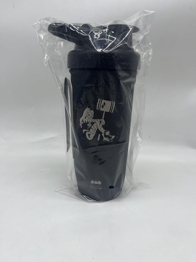 Smartshake DC COMICS Reforce Stainless Steel Protein Shaker Bottle 900 ml | 30 oz - Leakproof Screw-on Lid - BPA Free – Unisex - Non Insulated - Harley Quinn Logo