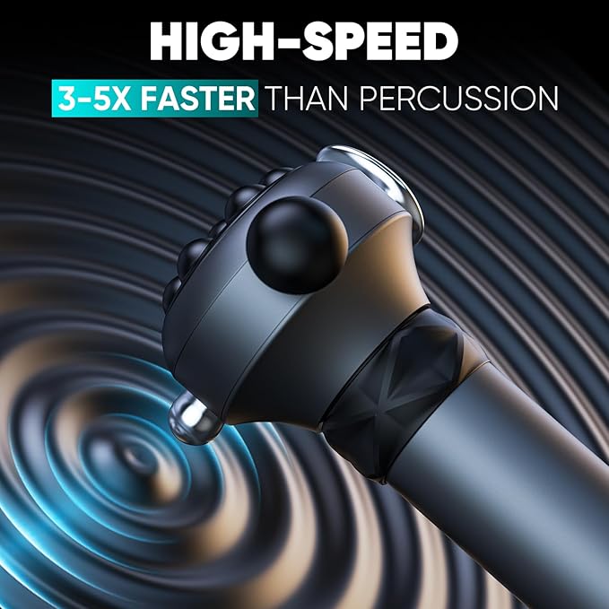 M1 Max Deep Tissue Vibration Therapy Massage Gun – 6500 RPM Handheld Muscle Massager with Thumb Head for Trigger Point & Full Body Pain Relief, Handheld Massager for Back, Neck