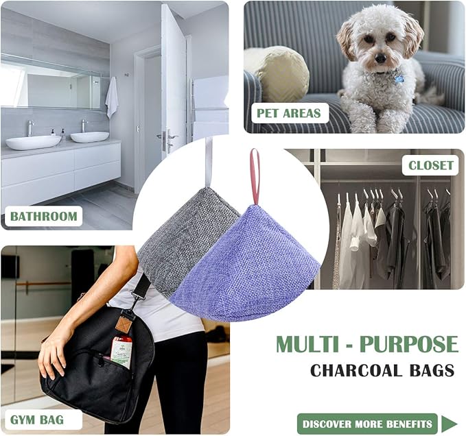 8 Pack Charcoal Bags Nature Fresh Activated Charcoal Odor Absorber Eliminator (8 x 200g)