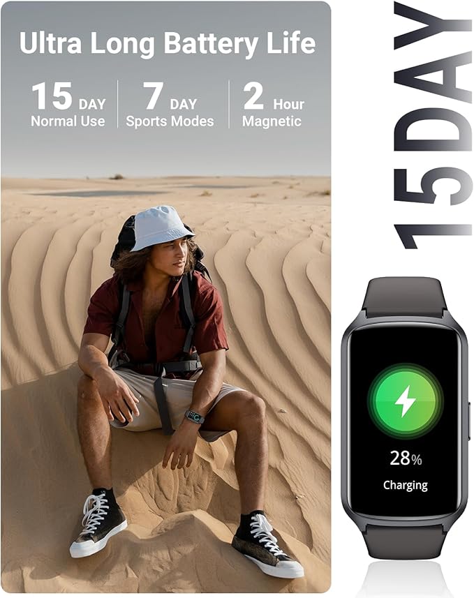 Health Fitness Tracker with 24/7 Heart Rate, Blood Oxygen, Blood Pressure, Sleep Tracker, 5ATM Waterproof Activity Trackers with Step Tracker, Pedometer (S & L Bands Included)