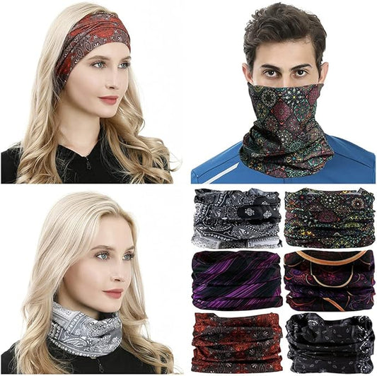 Neck Gaiter Headband Headwear Head Wrap Face Mask Magic Scarf Bandana for Men and Women