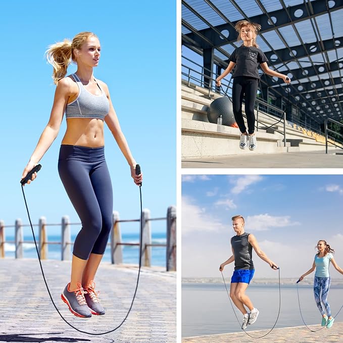 12Pcs Jump Ropes with Ball Bearings,Adjustable Skipping Rope with Soft Foam Handles,Tangle-Free Rapid Speed Jumping Rope for Fitness Workout Aerobic Exercise(4 Colors)