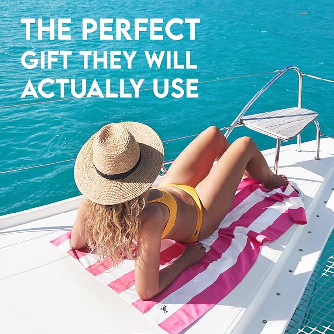 Dock & Bay Beach Towel - Quick Dry, Sand Free - Compact, Lightweight - 100% Recycled - Includes Bag - Cabana - Set J (6), Large (160x90cm, 63x35)