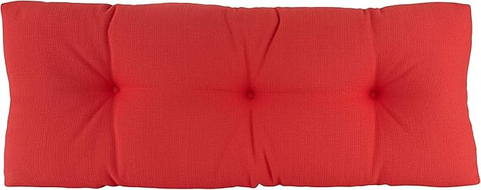 Klear Vu The Gripper Omega Non-Slip Tufted Bench Cushion for Indoor Furniture, Entryway Storage, Bay Window, Corner Nook or Piano Seat, 27 Inches, 16 Coral
