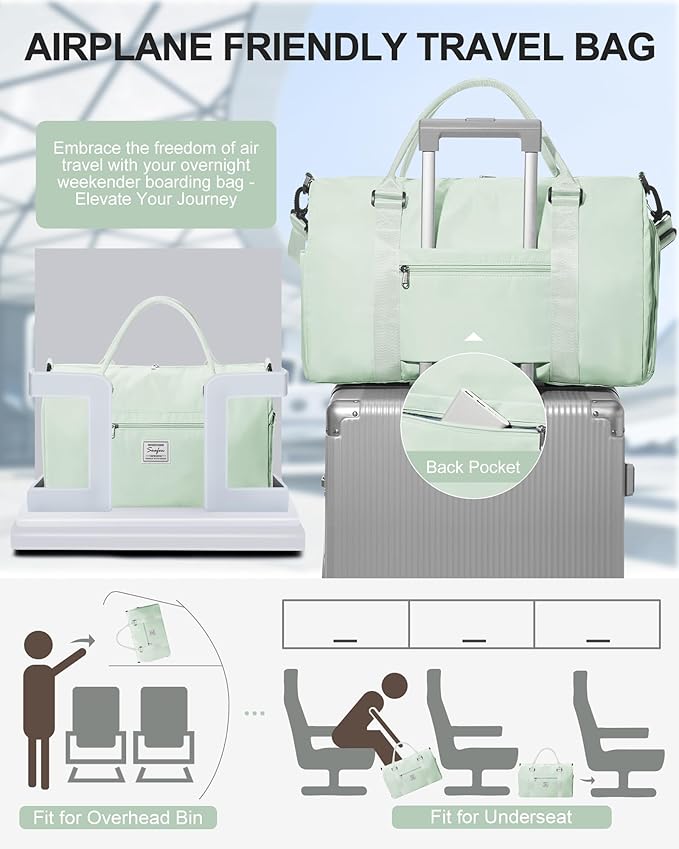 Gym Bag Womens,Travel Duffel Carry on Bag Sport Tote Bag Weekend Overnight Bag