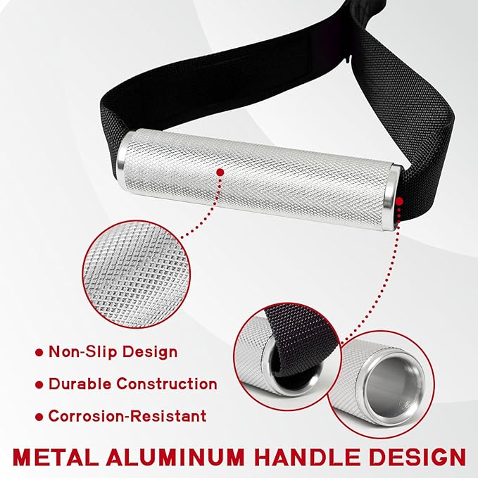 RitFit Exercise Handles for Cable Machine, Aluminum Alloy Gym Handles for Power Rack Attachments, Resistance Band Handles with Cable Crossover System & Triceps Pushdown