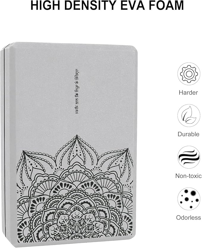 nuveti Yoga Blocks Set of 2, High Density Yoga Brick Foam Blocks to Improve Strength, Flexibility and Balance Brick Foam Blocks