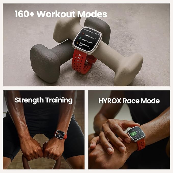 Amazfit Active 2 Premium Smart Watch Fitness Tracker (Square) for Android & iPhone, 10 Day Battery, Water Resistant, GPS Maps, Heart & Sleep Monitor, HYROX Mode, Sapphire Glass, Leather + Sport Strap