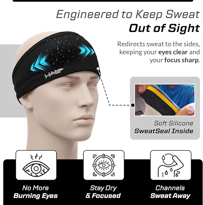 Halo Headband Bandit - 4" Wide Pullover Sweatband for Both Women and Men