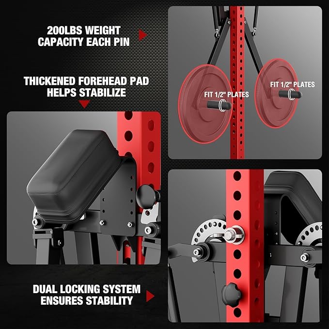 Mikolo Lateral Raise Attachment, Multi-Functional Lateral Raise & Chest Fly Machine, Power Rack Cage Attachment with 1" Holes for Chest & Shoulders, Upper Body Strength Training Machine for Home Gym