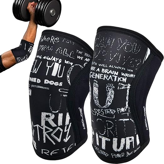 AEOLOS Elbow Sleeves(Pair),Support for Squat,Weightlifting,Powerlifting,Cross Trainning, Golf & Basketball(Large)