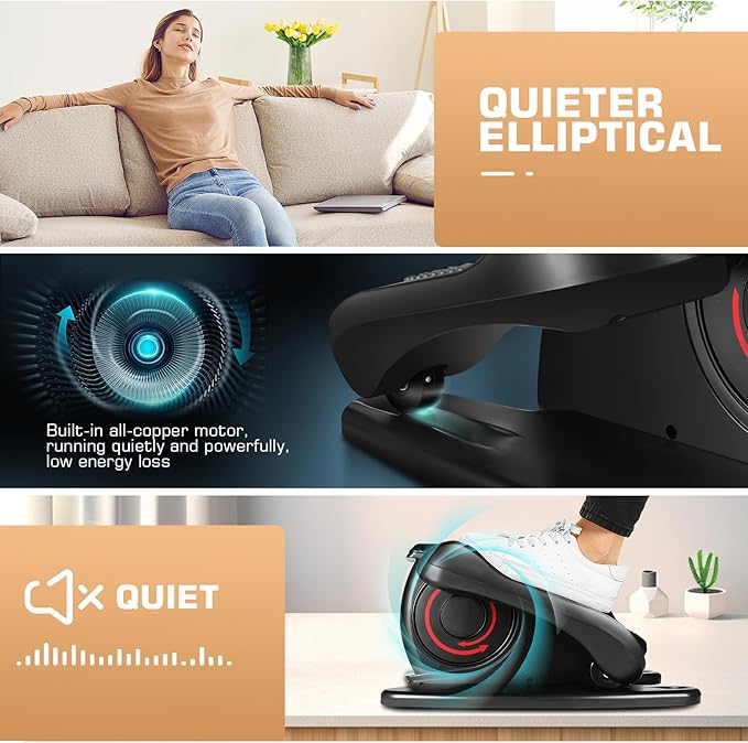 ANCHEER Under Desk Elliptical Machine, Electric Seated Pedal Exerciser as Seen on, Mini Elliptical Machines for Seniors, LCD Display Monitor, Portable Quiet Elliptical Machine, Leg Exerciser for Home