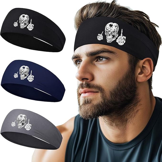 3pcs Sweat Bands Headbands Men Sweatbands Headbands for Women Christian CrossSports Running