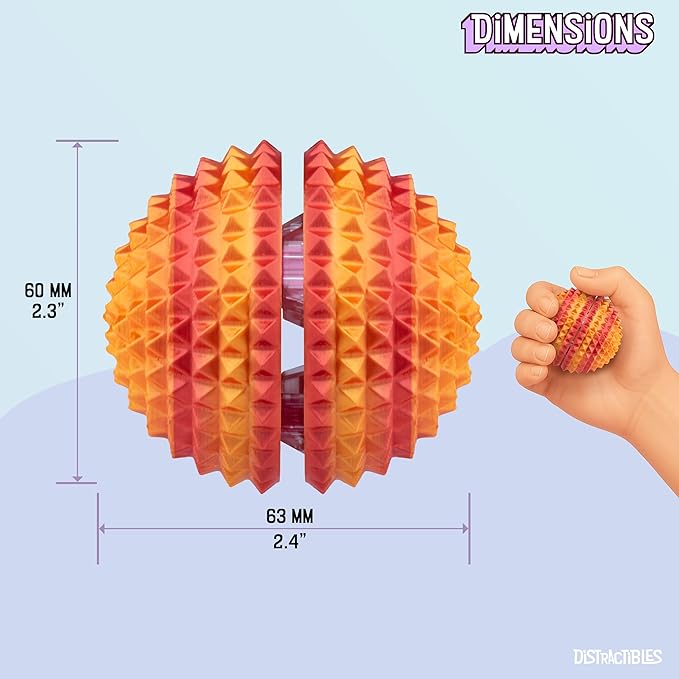 Round Spiked Sensory Fidget Clicker, Tactile Stimming Device with Mechanical Clicky Switches, Lanyard Attachment, Ideal for Pain Stim, ADHD, Autism & Stress Relief (NEON NOVA, Large)