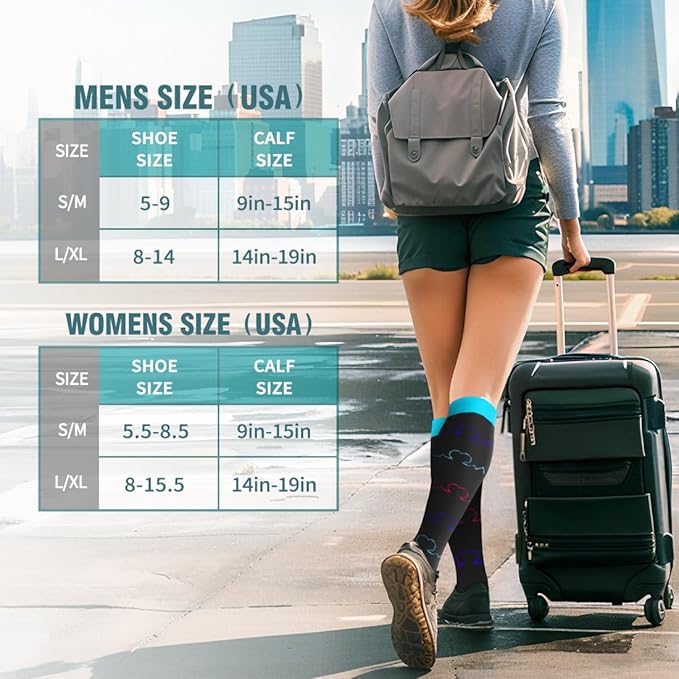 BLUEENJOY Copper Compression Socks for Women & Men (6 pairs) - Best Support for Nurses, Running, Hiking, Recovery