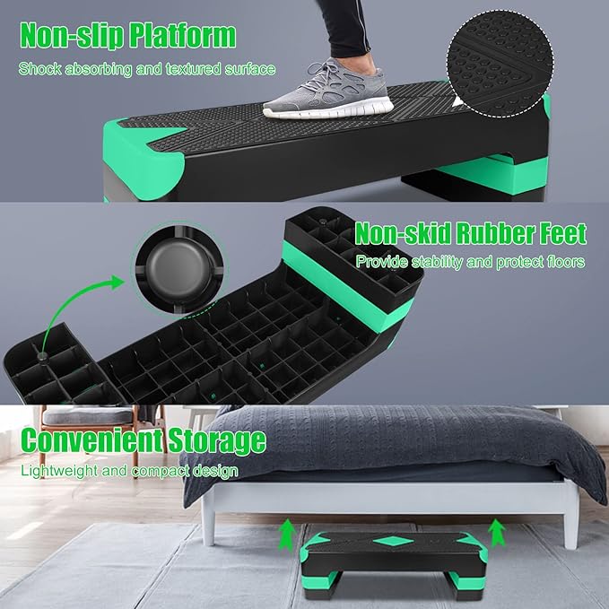 Adjustabl Aerobic Stepper Fitness Step Platform Health Workout for Sports Training