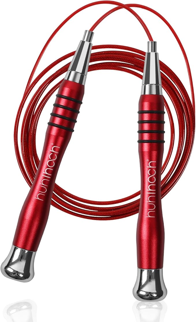 High Speed Jump Rope - Self-Locking No-Screw Design, Weighted Jump Rope, 360° Fast Rotation, Silicone Textured Design, Non-Slip, Includes 2 Speed Ropes Cables for Optimal Fitness Training & More - CrossFit Jump Rope.