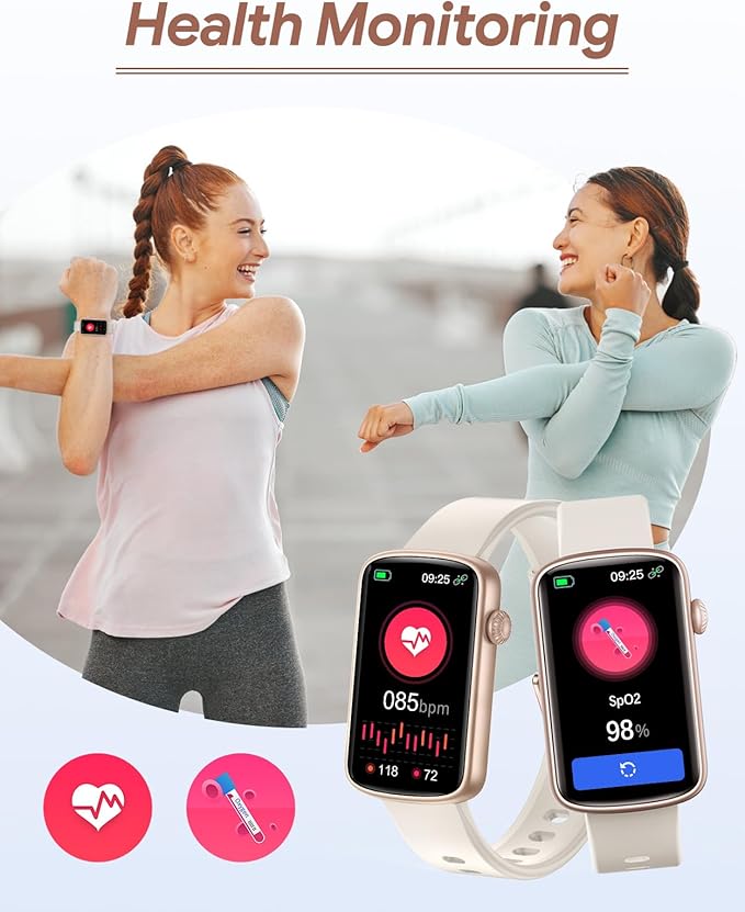RUIMEN Fitness Tracker, Fitness Watches for Women Men with Heart Rate Monitor Blood Oxygen Sleep Tracker Pedometer, 1.47" Smart Watch Step Calorie Counter for Android iOS IP68 Waterproof (Starlight)