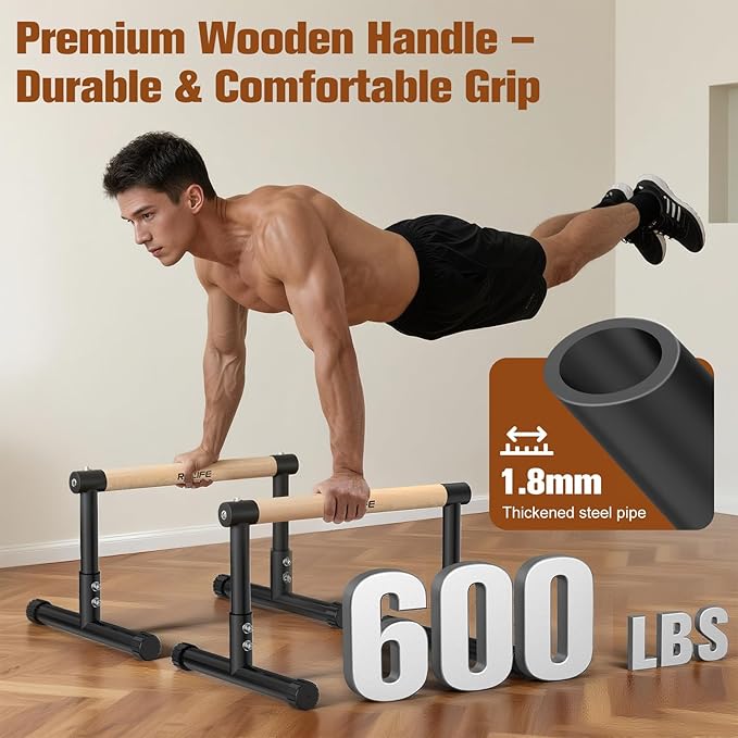 RELIFE REBUILD YOUR LIFE Dip Station Functional Heavy Duty Dip Stands Fitness Workout Dip bar Station Stabilizer Parallette Push Up Stand