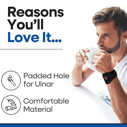 Wrist Wrap Compression Wrist Brace For TFCC Tears | Carpal Tunnel Pain & Tendonitis Relief | Padded Hole For Ulnar | Wrist Support For Working Out | Wrist Wraps for Men Women | Fits Both Wrists (MED)