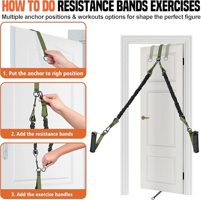 Adjustable Heavy Duty Pull Up Assistance Bands with Fabric Feet and Knee Rest - Pull Up Resistance Bands for Men, Women, and Seniors - Perfect for Dip and Resistance Strength Training Glamflex