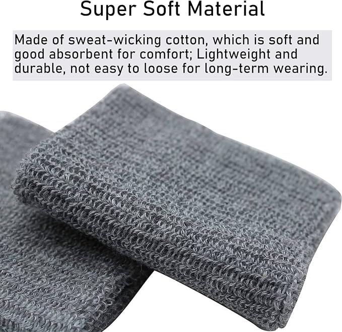 10 Pair Sweat Bands for Wrists,Tennis Wristband Absorbing Cotton Terry Cloths Arm Sweat Bands for Women Men Wrist Band for Football Basketball, Running