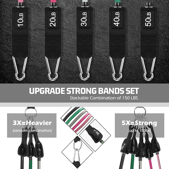 VEICK Resistance Bands, Exercise Bands, Workout Bands, Resistance Bands for Working Out with Handles for Men and Women, Exercising Bands for Fitness Weights Work Out at Home