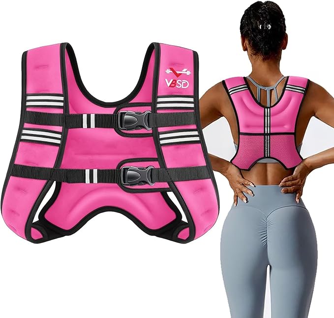 VBSD Weighted Vest Woman 6lb/8lb/12lb/16lb/20lb/25lb/30lb Weight Vest for Women Men Body Weight Vests for Walking Strength Training Running Workout Jogging Fitness