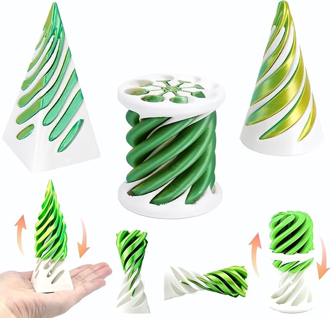 3 Packs Impossible Cone,Spiral Cone Fidget Toy Impossible Pyramid Passthrough Toy,3D Printed Spiral Cone Fidget Toy,Mini Vortex Thread Illusion Desktop Deco Souvenir Gift for Anxiety Relaxing