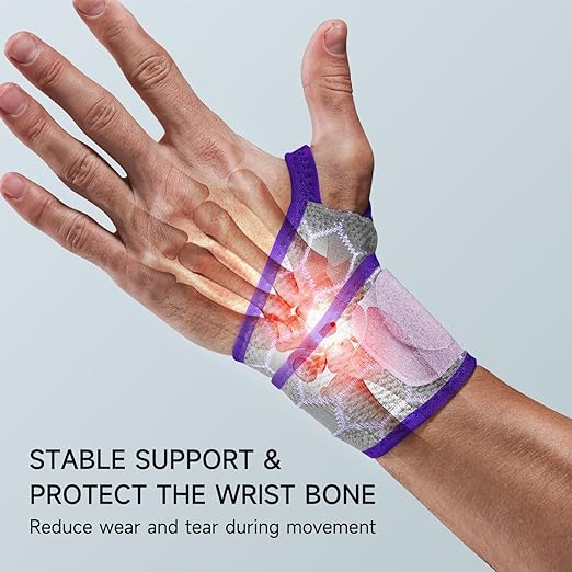 Sport Slim Wrist Wrap - Wrist Brace for Carpal Tunnel, Neoprene-Free Compression Wrist Support for Workout, Adjustable Wrist Guards Fit Right Left Hand (Saruk Grey, Pack of 1)