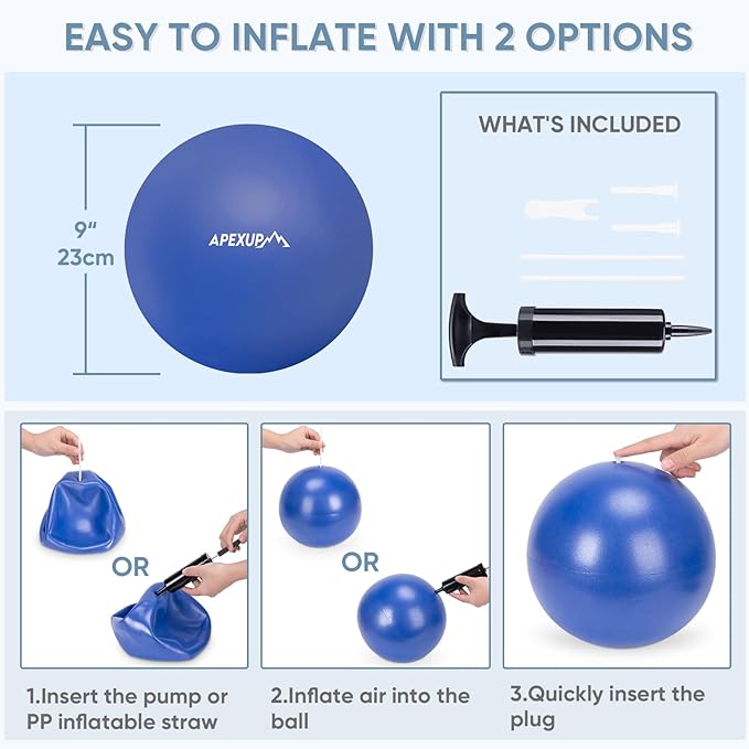 APEXUP Yoga & Pilates Ball - Anti Slip Heavy Duty Gym Ball for Fitness, Balance & Core Workout