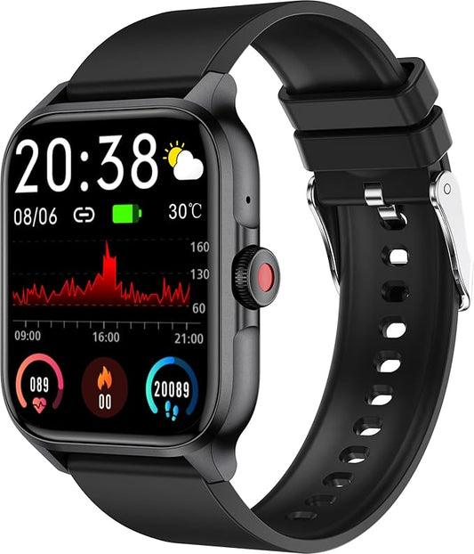 Fitness Tracker Heart Rate Blood Pressure Watch Blood Oxygen Monitor Pedometer Step Counter Activity Tracker Big Fitness Tracker for Women Men Smart Watch for Android Phones Compatible iPhone