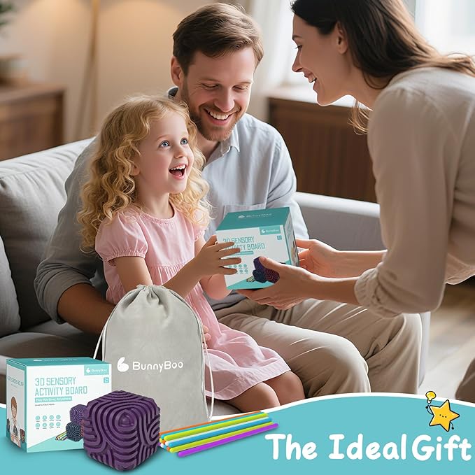 3D Silicone Sensory Fidget Cube for Autism & ADHD - FDA Food Grade Silicone Travel Toys for Kids and Adults, Quiet Stress & Anxiety Relief with 15 pcs 5 Color Strings & Carry Pouch