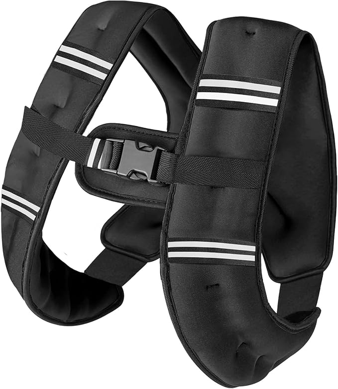 Zikopomi Weighted Vest Woman Man, 6lb/8lb/12lb/16lb/20lb/25lb/30lb Weight Vest with Reflective Stripes for Workout, Strength Training, Running, Fitness, Muscle Building, Weight Loss, Rucking Vest