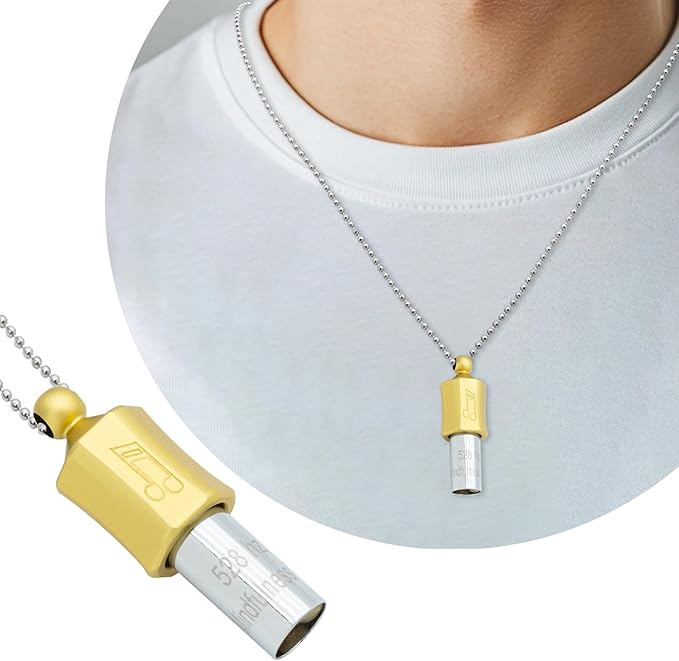 Anxiety Necklace 528 Hz Breathing Meditation Whistle Mindfulness Device for Stress Relief Calm Meditation Adjusting Breathing Anxiety Relief Necklace, Stress Relief Gift for Men Women