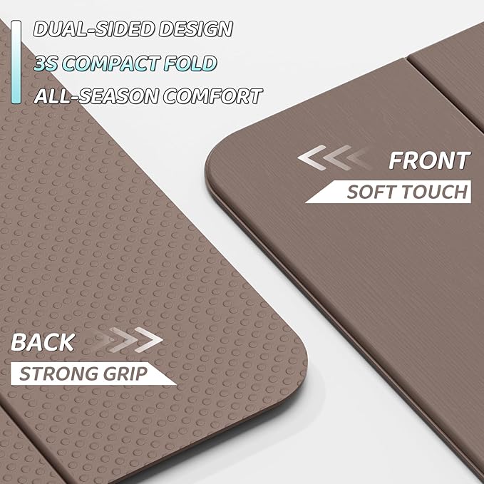 ILILI Foldable Yoga Mat 71 * 24 * 0.3'' - TPE Non-Slip Fitness Mat for Home,Waterproof & Lightweight (2lb) for Home gym, Pilates & Stretching,Fitness Workouts | 7-Fold Portable Design