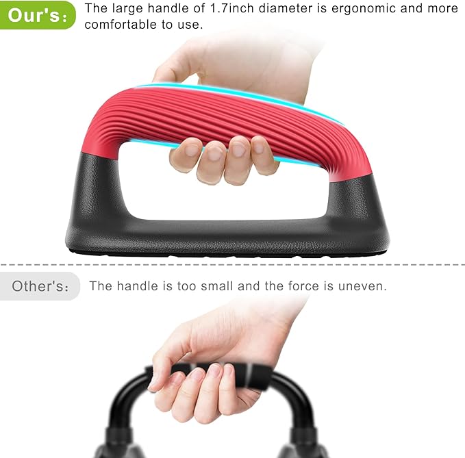 Kipika Push Up Bars, Pushup Stands, Anti-Slip Soft Plastic Push Up Handles, Bottom Anti-Slip Pad, Strength Training Equipment, Perfect for Floor Workout Exercise