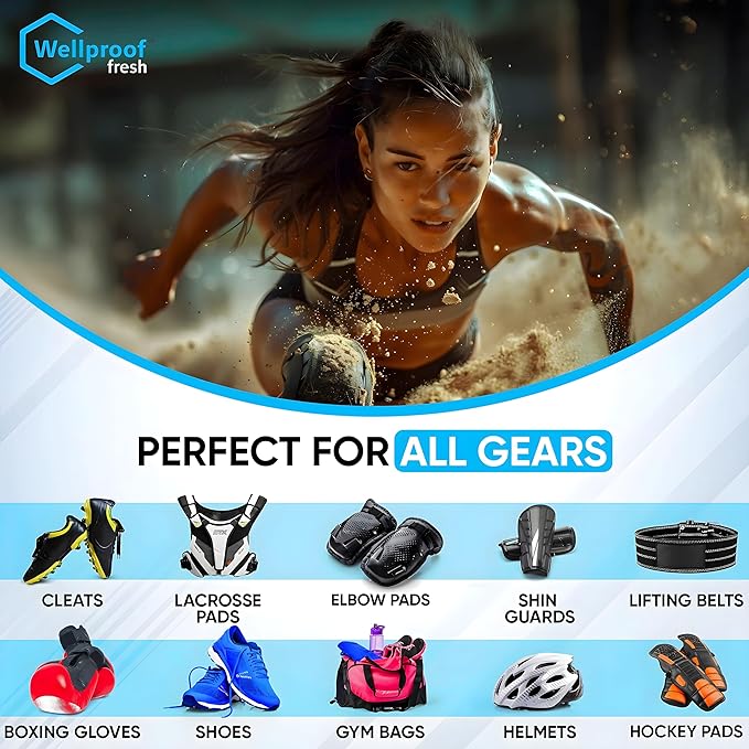 2 in 1 Sports Gear Cleaner and Odor Eliminator β Powerful Nano-Enzyme Deodorizer for Athletic Gear, Hockey, Football, Boxing, MMA, Gym Bag | 16oz Concentrated | Plant-Based | Remove Stink & Clean Dirt