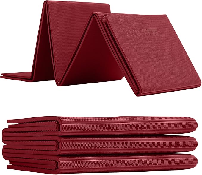 Polyfit Foldable Yoga Mat for Travel and Home Workouts - 7mm Thick - Lightweight, Packable, and Easy to Store - Folding Workout Mat for Women & Men - For Stretching, Yoga & Pilates