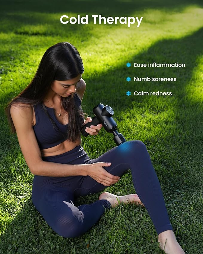 RENPHO Active Thermacool 2 Massage Gun with Heat and Cold Therapy, Professional Deep Tissue Handheld Massager with Carry Case, Percussion Body Muscle Masajeador for Men Women Athletes Back