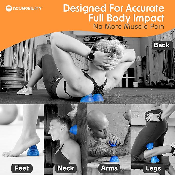 Acumobility Massage Ball Roller 2 Pack - Trigger Point - Massage Balls Massage Roller Ball - Foot Massage Ball - Physical Therapy Ball (Deep Pressure)