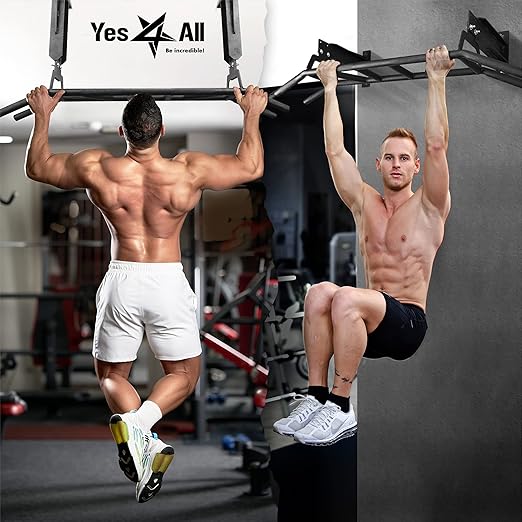 Yes4All Heavy Duty Wall Mounted Pull Up Bar – Multi-Grip Pull Up Bar Ceiling Mount / Ceiling Mount Pullup bar / Chin Up Bar for Home Gym Workout