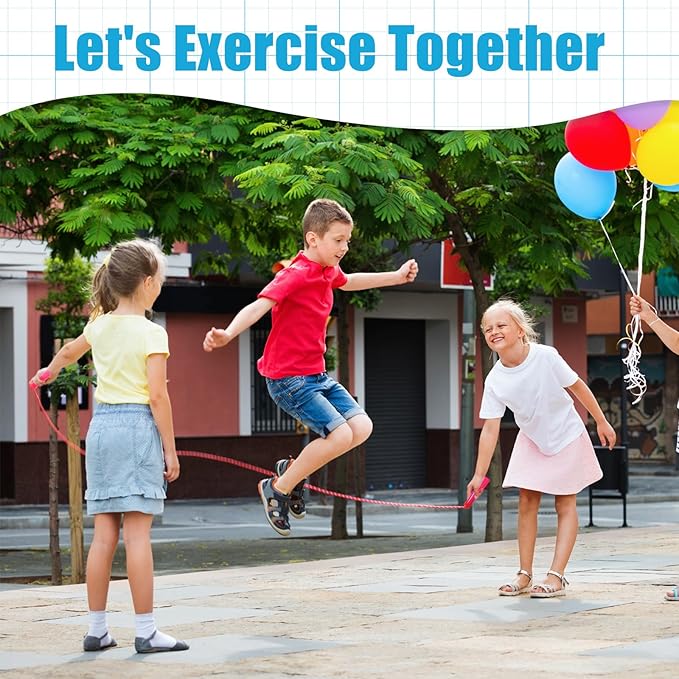 Honoson 50 Pcs Rainbow Jump Rope Bulk Gift for Kids 7.8ft Nylon Stripe Ropes with Handle Adjustable Colorful Party Favor Christmas Item Gift Outdoor Exercise Fitness (Multicolor)