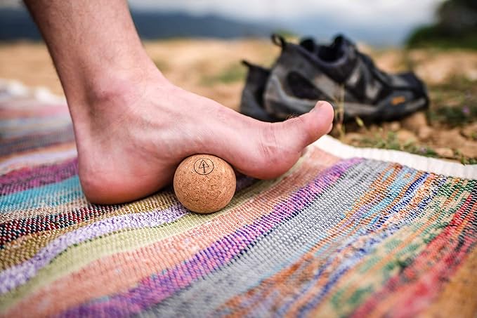 Travel Cork Massage Ball | Lightweight, Sustainable Alternative to Lacrosse Ball for Muscle Pain Relief (1.9 Inch (Pack of 1), Sanded Cork)