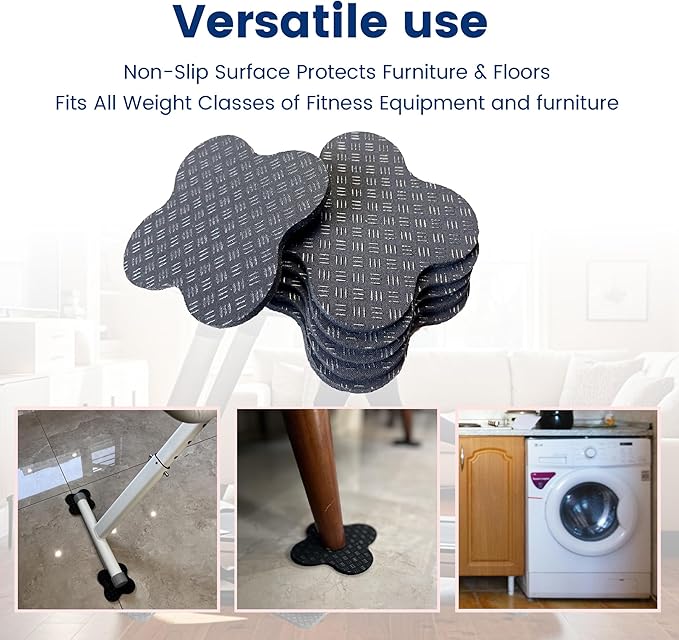 Non-Slip Walking Pad Mat, Treadmill Mat Pad for Carpet Hardwood Floors, Anti Vibration Exercise Equipment Mat for Under Treadmill & Exercise Bike Rowing Machine (6, Clover Shape, 4 x 4 x 0.2 inch)